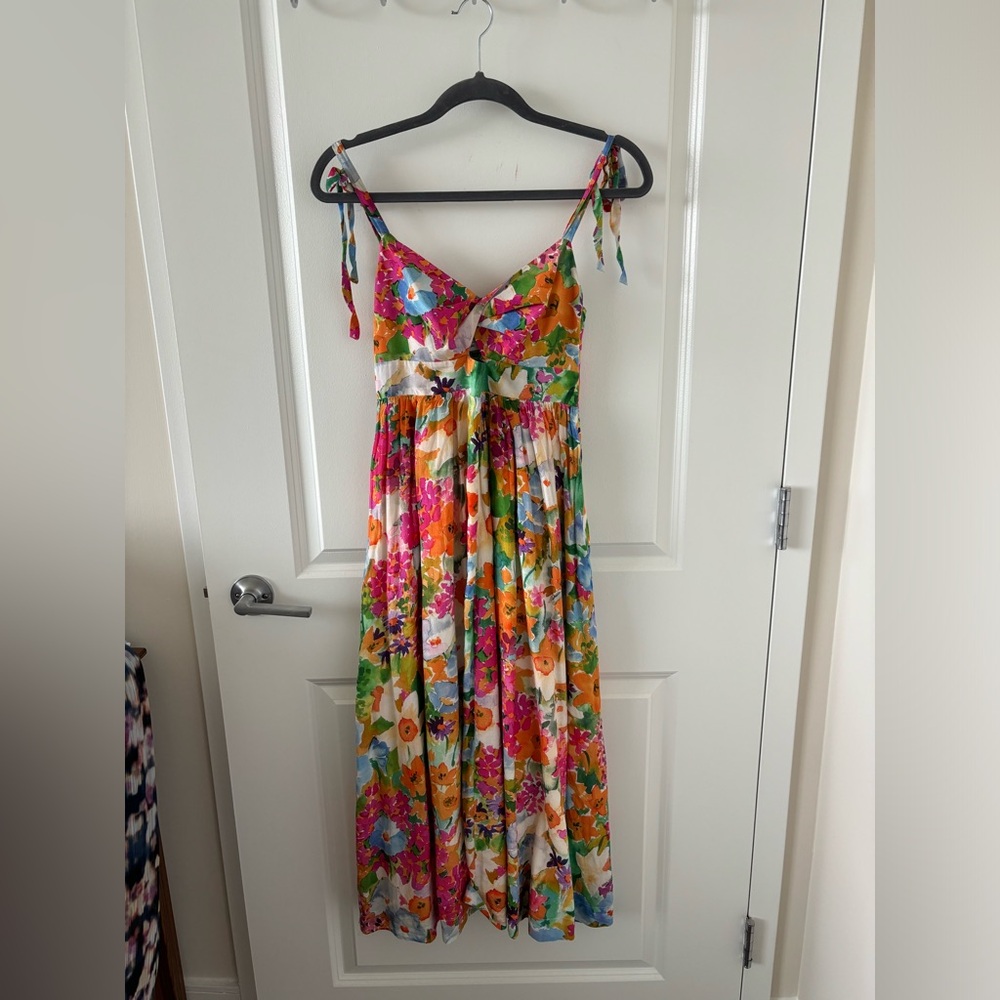 & Other stories floral dress, open cut, midi dress, size 4